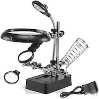 MG16129-C Soldering Stand with magnifier and LED light