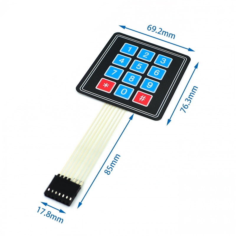 3*4 membrane matrix keypad