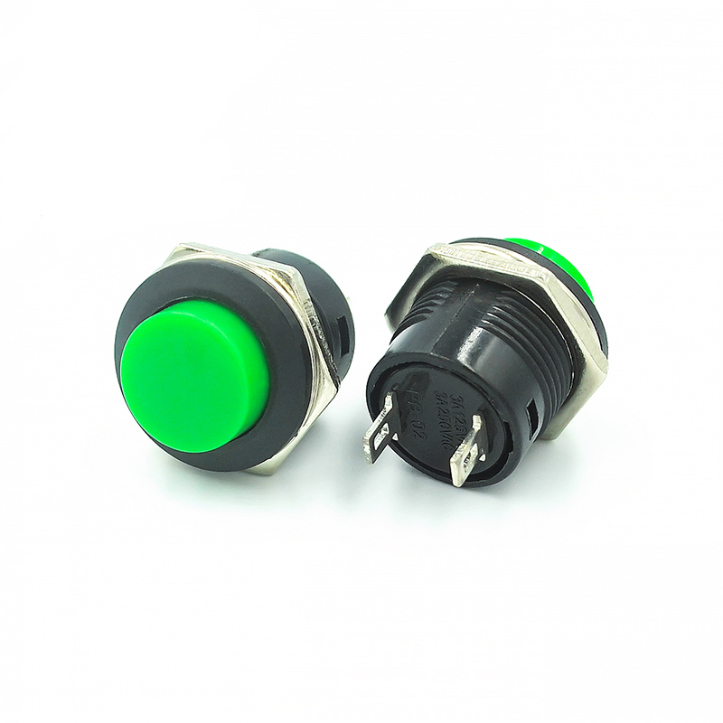 R13-507 16mm Green Non Locking Reset Switch