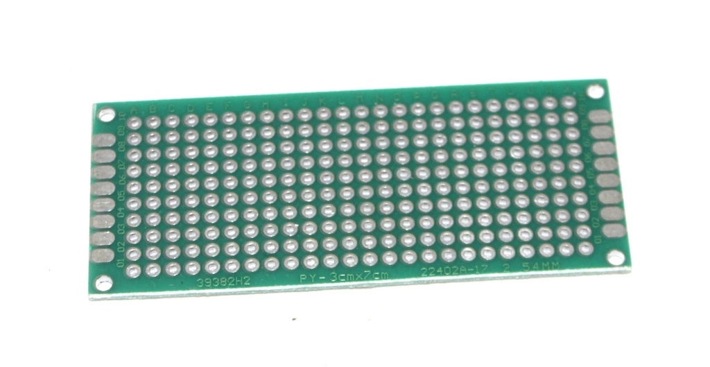 3cmx7cm double sided fiberglass PCB veroboard/stripboard