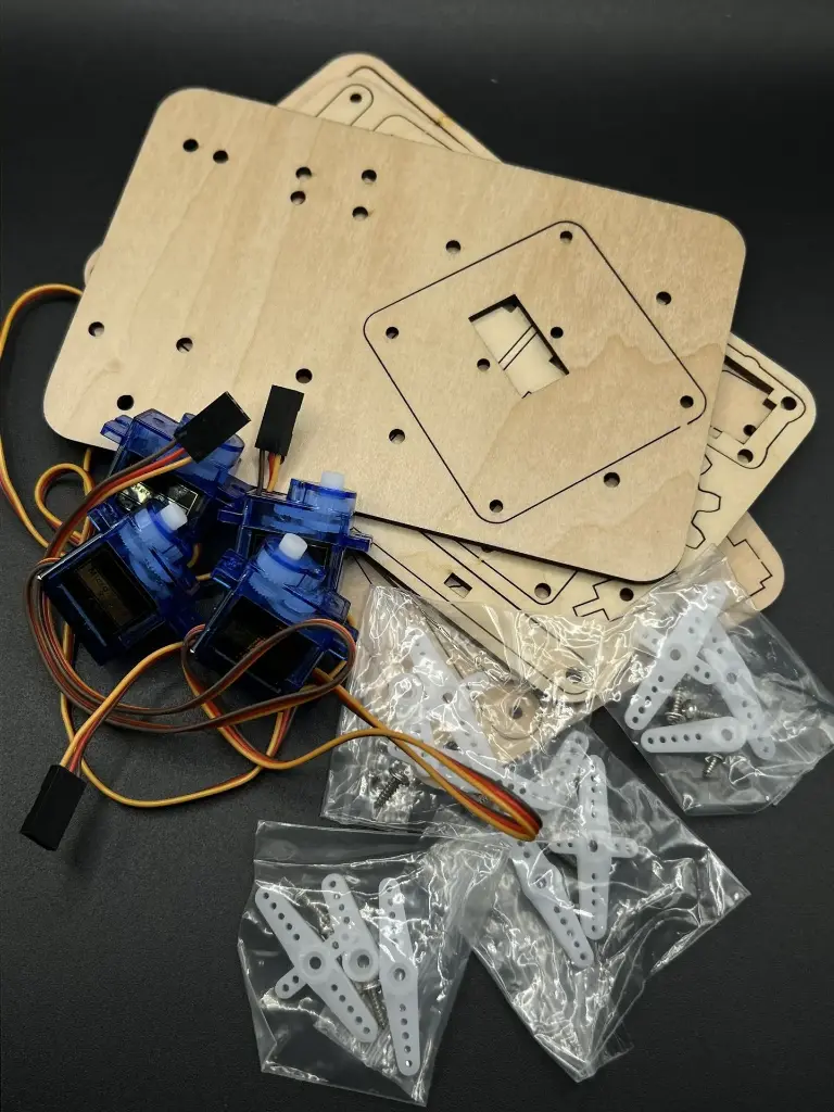 4DOF Wooden Robotic Arm kit With Servo