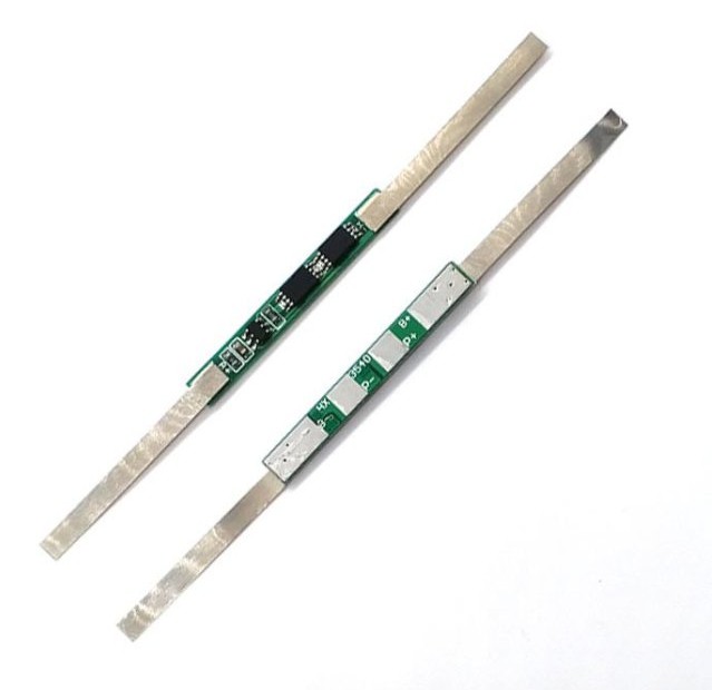 3.7V 3A 1S 18650 Lithium Battery Protection Board with Nickel Strip – 2MOS BMS Module