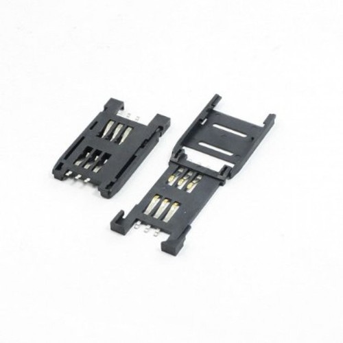 Flip-Top 6-Pin SIM Card Slot (Plastic)