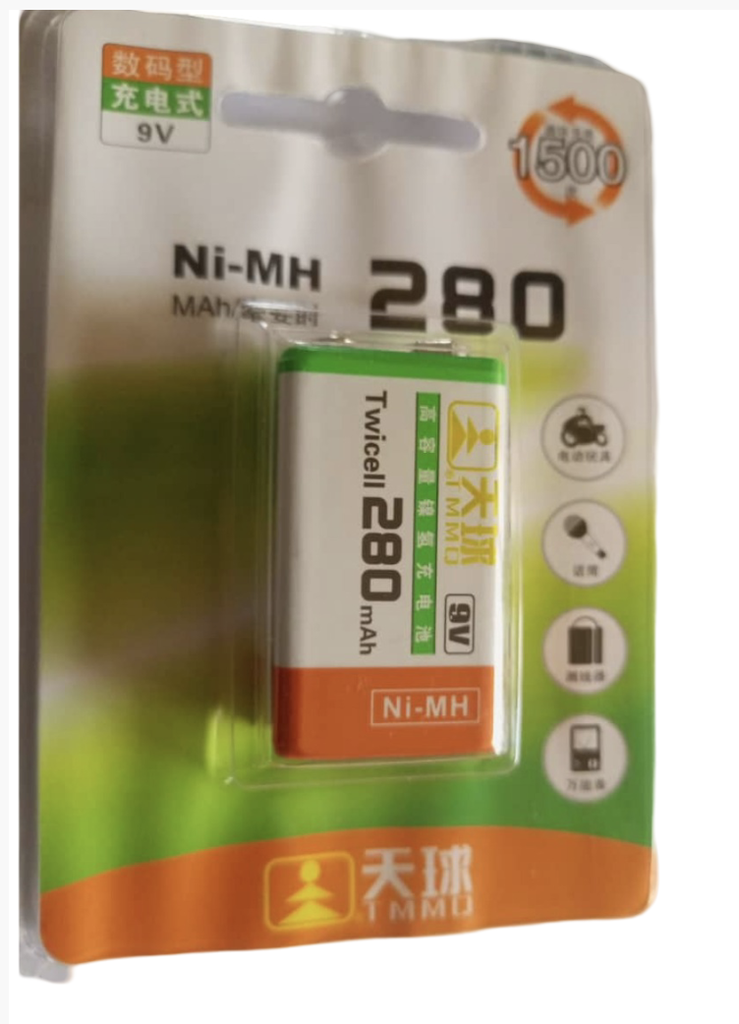 9V 280mAh Rechargeable Lithium-Ion Battery