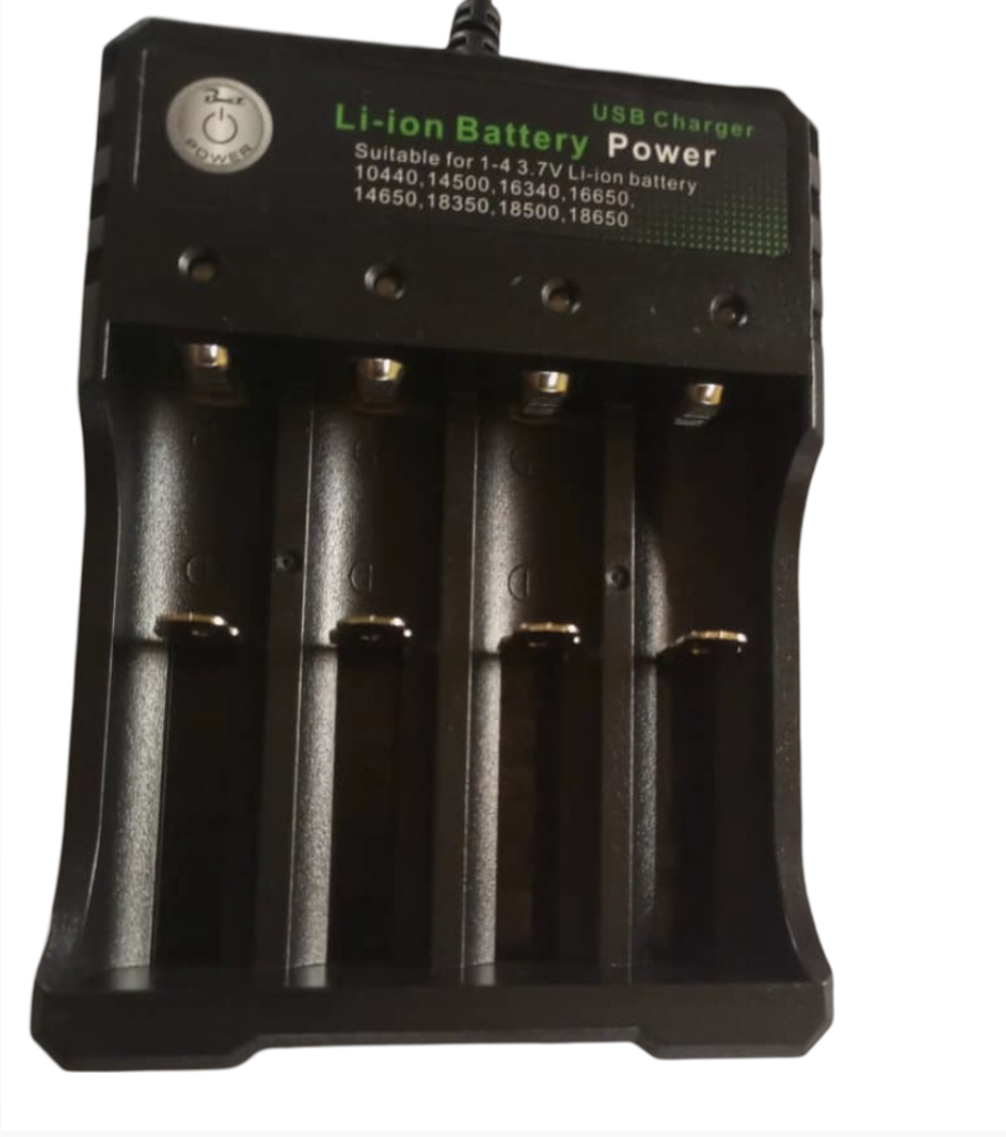 Universal 4-Slot Smart LiPo Battery Charger – Compatible with 14500, 16340, 18650, and More