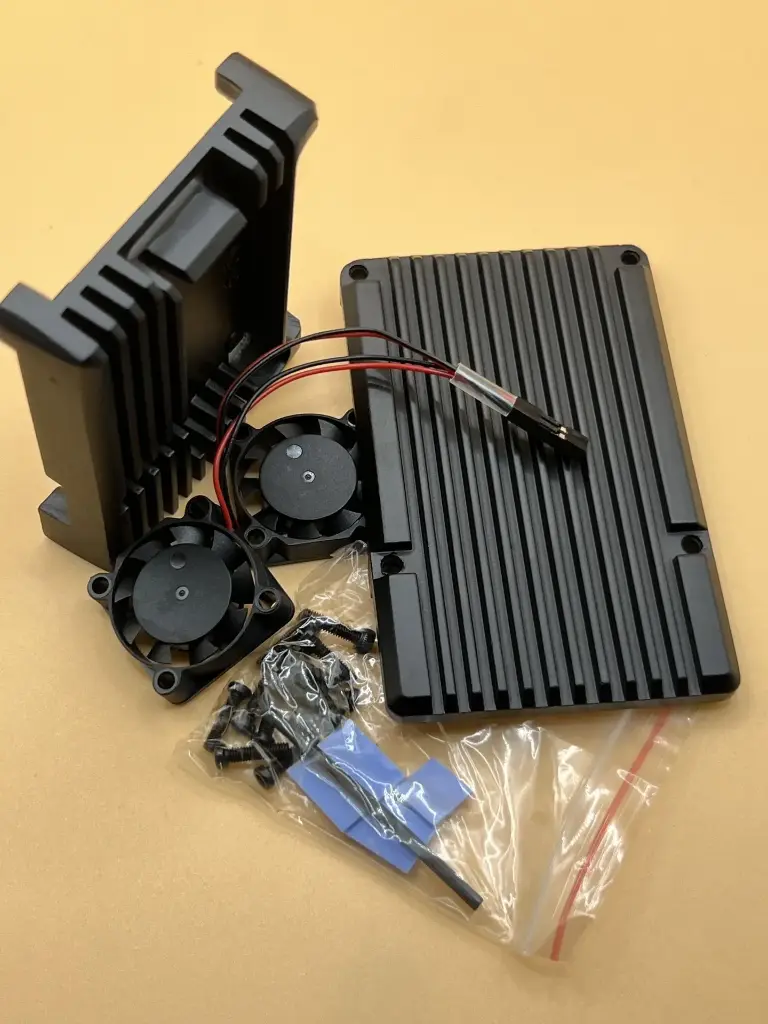 Raspberry Pi 4 Aluminum Case with Dual Cooling Fan Metal Shell