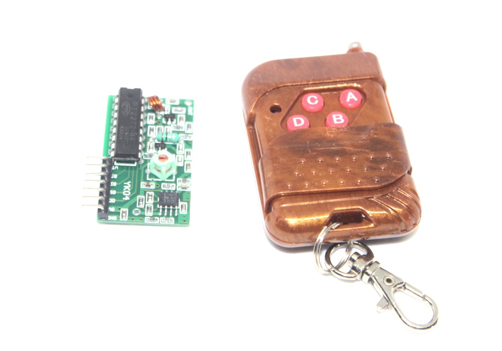 Four way RF wireless remote control with receiver