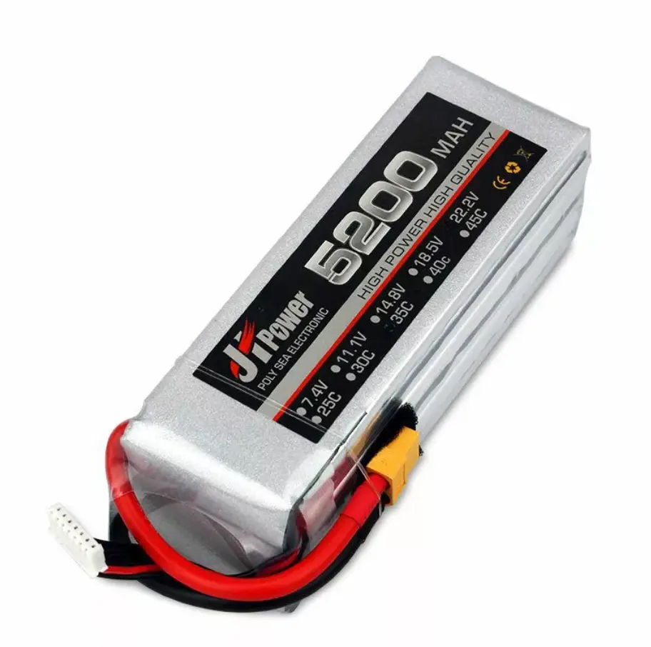 JiPower 3S 5200mAh 11.1V 45C LiPo Battery for Drones, RC Cars & Robotics