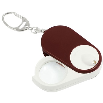 Small magnifying glass with light