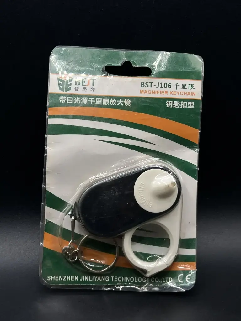 Small magnifying glass with light